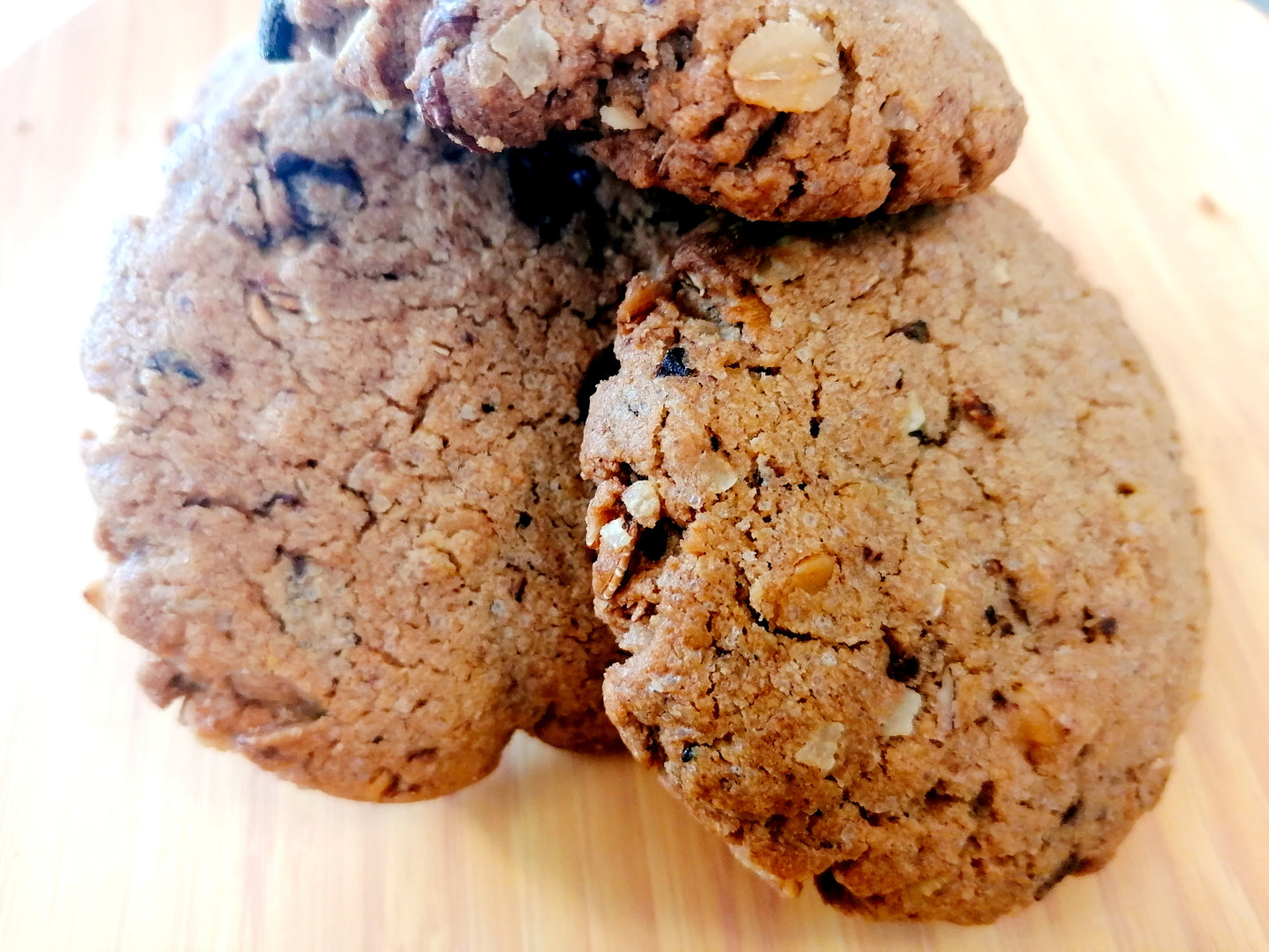 Cookies artigianali  avena al Caffè, cioccolato fondente  e cannella VEGAN 200gr 4pz con ingredienti biologici