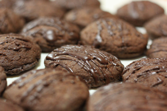 Biscotti artigianali  ripieni di cioccolato con frolla al cacao VEGAN 400gr con ingredienti biologici